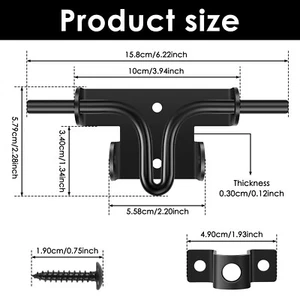 Slide Bolt Lock Iron Gate Latch Heavy Duty Door Lock Bolt Gate Lock tenXT - Picture 1 of 11