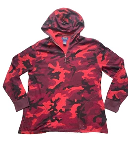 POLO Ralph Lauren Shirt Erwachsene Large rot Camouflage 1/4 Zip Thermo Hoodie Pullover Herren - Bild 1 von 11