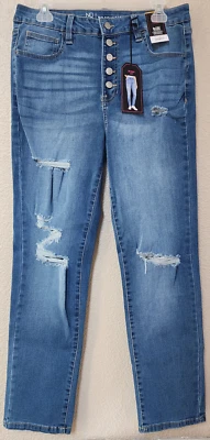 Jean ajustado con botones No Boundaries lavado medio junior talla 13 TOTALMENTE NUEVO Foto 1 de 4