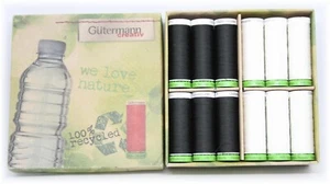 Gutermann Black & White Machine Embroidery & Sewing Thread 100m x 24 Boxed NEW - Picture 1 of 10
