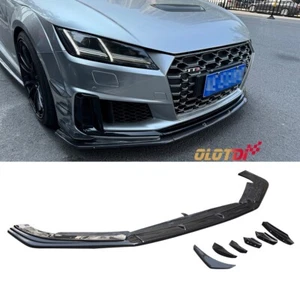 For 20-24 Audi TT TTS Carbon Fiber Front Lip Bumper Spoiler + Splitters Side  - Picture 1 of 16