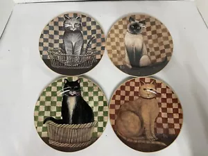 D.C. Brown & Co David Carter Brown Country Kitties piatti insalata gatti set di 4 - Foto 1 di 9