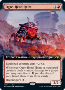 [4x] Ogre-Head Helm - Extended Art Near Mint, English NEO Extras MTG Magic - Picture 1 of 1