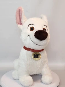 Disney Store Bolt Plush White Dog Stuffed Animal Sitting Embroidered Eyes 14” - Picture 1 of 8