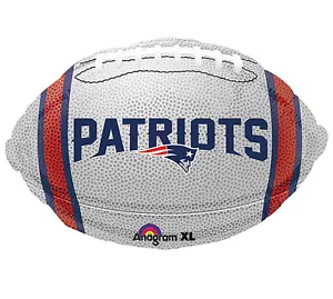 NFL New England Patriots Fútbol 18" Globo de Lámina Doble Cara Paquete de 3 Helio - Imagen 1 de 1
