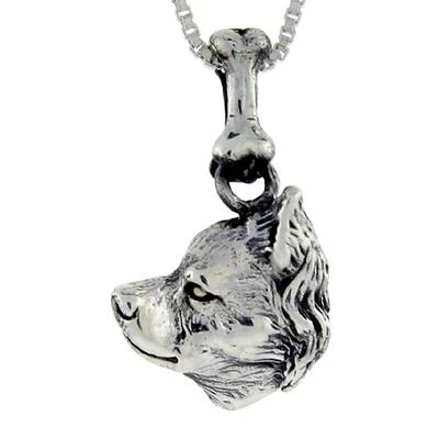 Sterlingsilber Chihuahua Hunde Kopf Anhänger / Charm, Italienische Boxkette - Bild 1 von 2