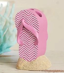 NUEVO Soporte para cepillo de dientes de baño con acentos de playa aspecto tropical - Imagen 1 de 2