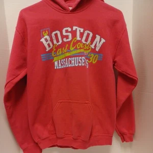 Youth Pink XL  Boston Massachusetts East Coast Pullover Hoodie. - Picture 1 of 6