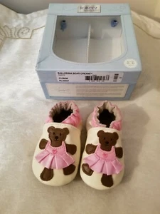 Robeez Shoes Ballerina Bear Cream sz 0-6 months - Picture 1 of 6