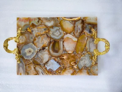 Agate Serving Trays, Agate Serving Tray serve ware Luxury Interior Furniture. - Image 1 of 4