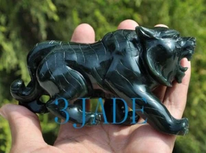 Natural Nephrite Jade Tiger Cub Statue / Light Sculpture, Carving - Picture 1 of 7