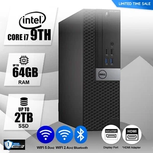 Computadora de escritorio Dell PC i7 9TH, hasta 64 GB RAM 2 TB SSD, Windows 10/11, WIFI BT - Imagen 1 de 5
