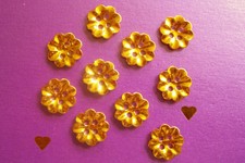 10 new gold metal floral buttons 15 mm. diameter