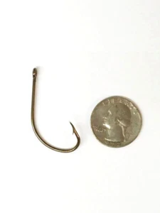 BOX OF 1000 SIZE 2/0 WIDE BEND BRONZE HOOKS - Picture 1 of 2