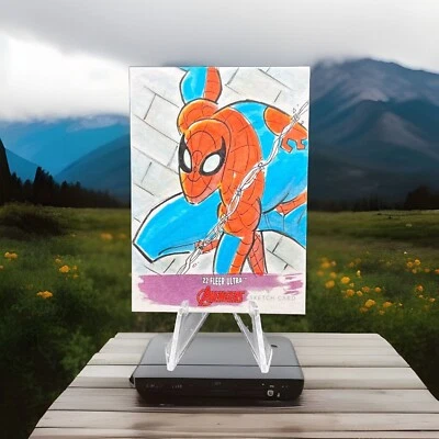 2022 Fleer Ultra Avengers Spiderman Sketch Card Auto By Gordon Wills 1/1 - Image 1 of 2