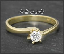 Lupenreiner Diamant Solitär Ring aus 585 Gold, 0,25ct Brillant in River D; 14K