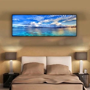 Captivating Sunset Over the Lake Canvas Painting for Living Room Decor - Picture 1 of 9