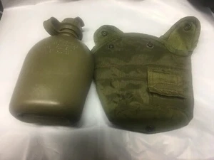 USGI MILITAR OD 1 CUARTO QT PLÁSTICO DURO CANTIMPLORA Y CUBIERTA OD con clips - Imagen 1 de 5