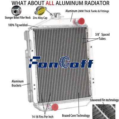 2 ROW RADIATOR FOR JOHN DEERE 850 900HC 950 YANMAR,YM2500,YM3000 YM3110 #CH19293 - Image 1 of 4