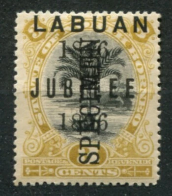 Labuan 1896 • Gb# 85s • 3 c. • Jubilee ovpt. • SPECIMEN MH OG VF (US-1660) - Image 1 of 2