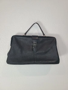 Vintage Kürbisse schwarze Leder Ärzte Tasche, Retro Mode Handtasche - Bild 1 von 24