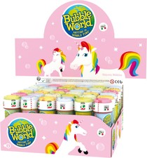 36 BOLLE DI SAPONE UNICORNO UNICORNI flacone GIOCO ANIMAZIONE COMPLEANNO FESTA