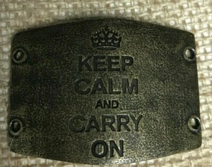 Lenny & Eva Nuevo Sentimiento Grande Antiguo Latón Mantén la Calma y Continúa - Imagen 1 de 3