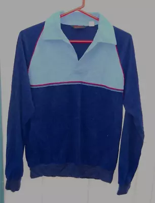 VINTAGE 70'S MEN'S POLO LONG-SLEEVE SHIRT SIZE MEDLUM MADE BY RICHMAN BROS USA - Image 1 of 4