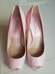 Michael kors shoes pink snake leather heels 7 like new stilettos 24.1cm - Picture 1 of 4