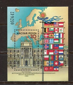 HUNGARY 1986, FLAGS, EUROPEAN SECURITY & COOP. CONF. Scott 3005 S/S, MNH - Picture 1 of 1