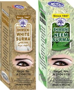 Bhimseni Neem Surma & White Surma Ayurvedic Eye Care Kajal (1.5g)