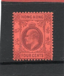 Hong Kong EV11, 1903 4c púrpura/rojo sg 64 H. Como nuevo - Imagen 1 de 2