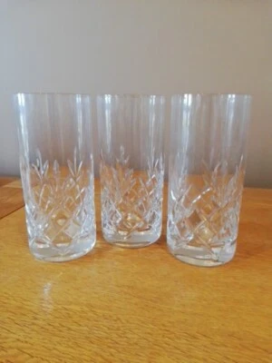 Royal Daulton Juliette Crystal Tall Glasses X 3 - Image 1 of 2