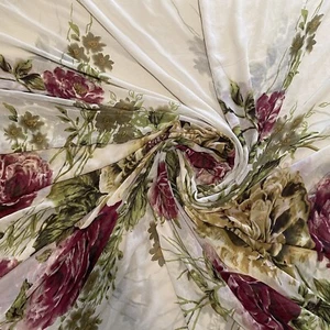 Tela transparente de gasa multicolor con estampado floral blanco - Imagen 1 de 1