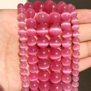 Wholesale 4 6 8 10 12mm Cat Eye Opal Round Loose Beads For Jewelry Making 15.5''