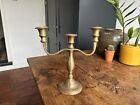 Vintage Brass Three Branch Candlestick Holder  Triple - Candle - Home Decor