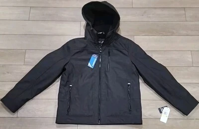 NWT Nautica Men's Performance Jacket Stretch Water Resistant Med Grey Faux Fur - Image 1 of 4