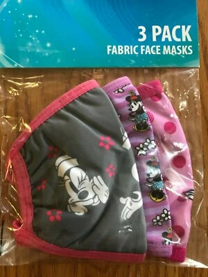 Disney Girls 3 Pack Fabric Face Mask Condition New Age: 4 and Up - Image 1 of 4