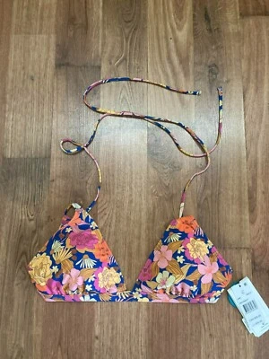 Nuevo con etiquetas Top de bikini Rip Curl colorido XL acolchado copa en D espalda cruzada Foto 1 de 4