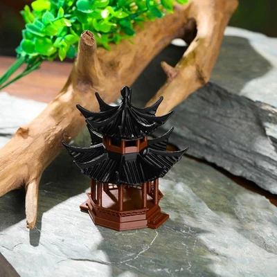  Fish Tank Landscaping Adornment Bonsai Pavilion Aquarium Decoration Bridge - image 1 of 4