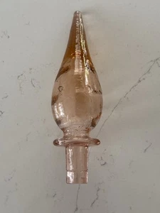Tapón de botella de jarra Empoli Genie rosa claro de vidrio vintage 7 pulgadas - Imagen 1 de 7