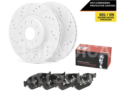 PARA AUDI A8 SQ5 TDI TFSI 8RB 2009 - PASTILLAS DISCOS DE FRENO RANURADOS PERFORADOS DELANTEROS 380 MM Foto 1 de 4