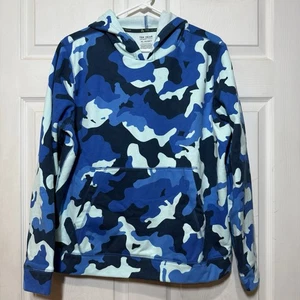 Tek Gear Boys XL Husky Hoodie Blue Camo Fleece Ultrasoft Pullover Sweatshirt - Picture 1 of 3