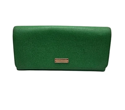 Furla Green Saffiano Leather Long Multi Compartment Wallet - Image 1 of 4