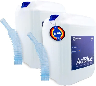 AdBlue 2x10L SCR Harnstofflösung ISO 22241 + Ausgießer Dieselmotoren BAUER BLUE