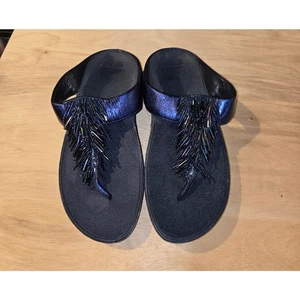 FitFlop Saphir Perlen Rumba blau Sandale Riemen Flip Flop Perlen Damengröße 6 - Bild 1 von 6