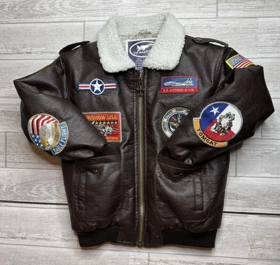 Up and Away USAF Type A-2 Size Small 8 Junior Flight Bomber Jacket Top Gun Style - Image 1 of 4
