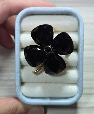 Elegante broche de trébol de cuatro hojas - genuino Foto 1 de 3