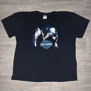 Harley Davidson T Shirt Gr. 3XL schwarz XXXL Vintage Wolf Biker Y2K 90er Bär Adler - Bild 1 von 5