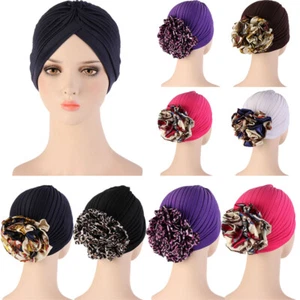 Flor Hiyab Mujeres Gorro Sombrero Turbante Musulmán Pañuelo Envoltura Quimio Gorra Gorros Sombrero - Imagen 1 de 21